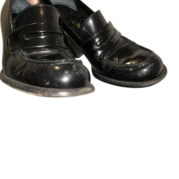 Prada Black Heeled Loafers - Picture 6 of 7